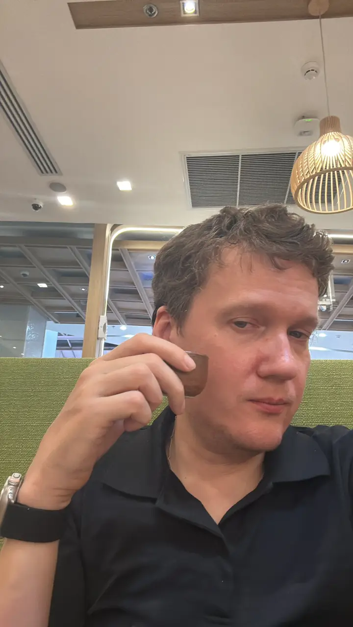 David at a Bangkok cafe